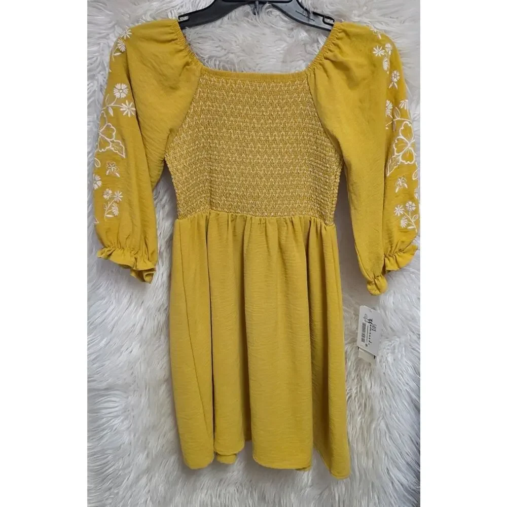 Speechless Big Girls Smocked Floral-Embroidered Dress SIZE 10
